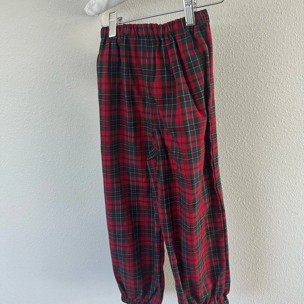 NWT Edgehill Collection Size 6  Red and Black Plaid Kids Pants
